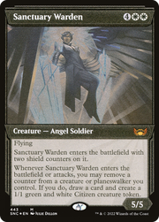 Sanctuary Warden (SNC-443) - Streets of New Capenna: (Showcase) Etched Foil
