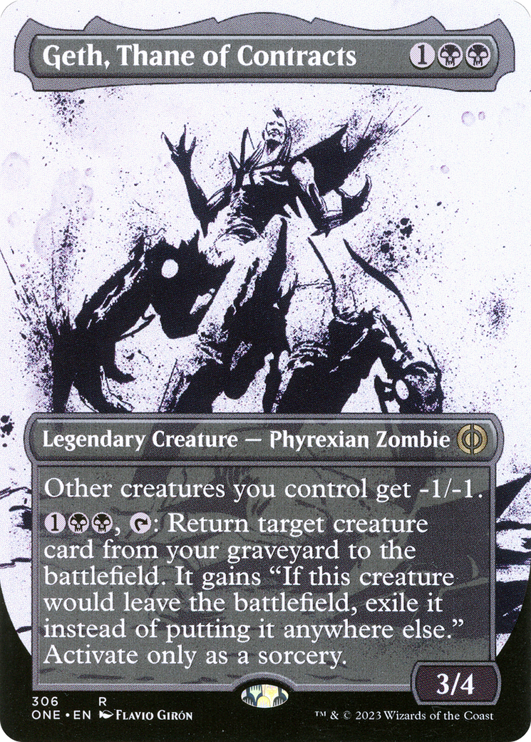 Geth, Thane of Contracts (ONE-306) - Phyrexia: All Will Be One: (Showcase) (Borderless) Foil