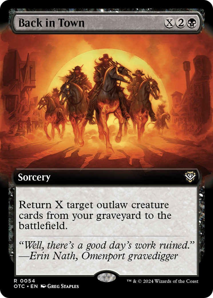 Back in Town (OTC-054) - Outlaws of Thunder Junction Commander: (Extended Art)