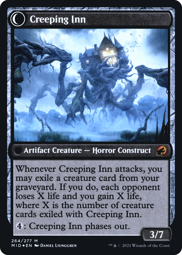 Hostile Hostel // Creeping Inn (PRE-264S) - Innistrad: Midnight Hunt Promos: (Double Faced Transform) Foil