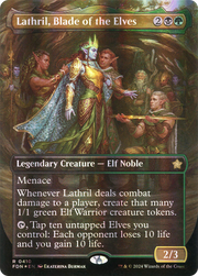 Lathril, Blade of the Elves (Borderless) (Mana Foil) (FDN-410) - Foundations (Borderless) Foil