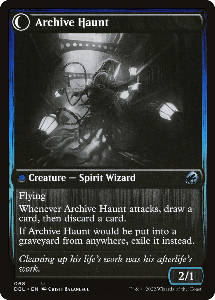 Overwhelmed Archivist // Archive Haunt (DBL-068) - Innistrad: Double Feature: (Double Faced Transform)