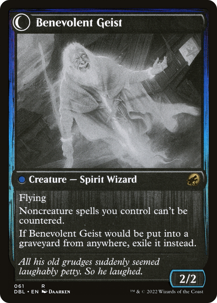 Malevolent Hermit // Benevolent Geist (DBL-061) - Innistrad: Double Feature: (Double Faced Transform)