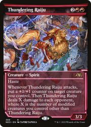 Thundering Raiju (NEO-389) - Kamigawa: Neon Dynasty: (Showcase) Foil
