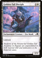 Golden-Tail Disciple (NEO-015) - Kamigawa: Neon Dynasty: (enchantment) Foil