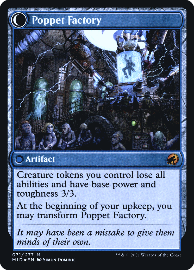 Poppet Stitcher // Poppet Factory (PRE-71S) - Innistrad: Midnight Hunt Promos: (Double Faced Transform) Foil