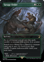 Savage Order (REX-032) - Jurassic World Collection (Borderless) Foil