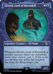 Elrond, Lord of Rivendell (LTR-799) - The Lord of the Rings: Tales of Middle-earth: (Showcase) (Borderless) Foil