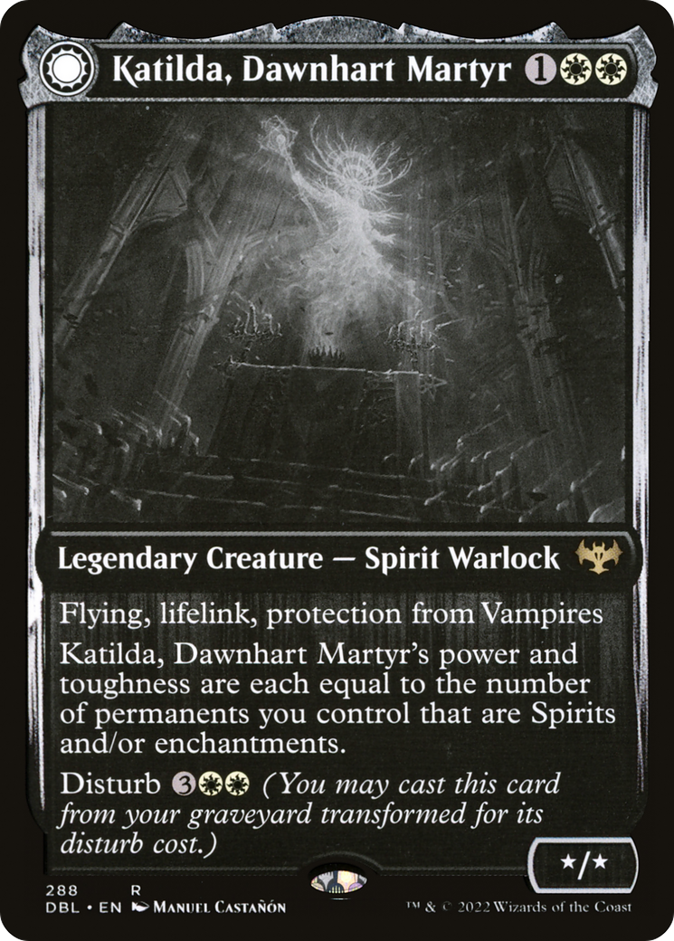 Katilda, Dawnhart Martyr // Katilda's Rising Dawn (DBL-288) - Innistrad: Double Feature: (Double Faced Transform) Foil
