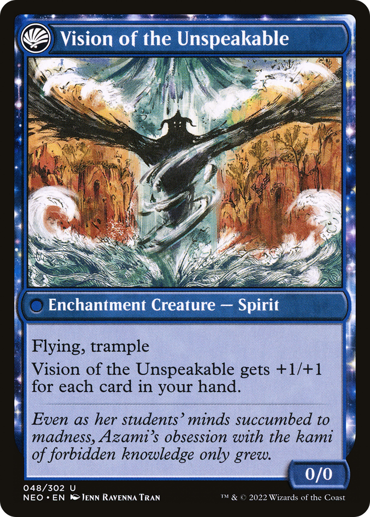 Behold the Unspeakable // Vision of the Unspeakable (NEO-048) - Kamigawa: Neon Dynasty: (fandfc, enchantment) Foil