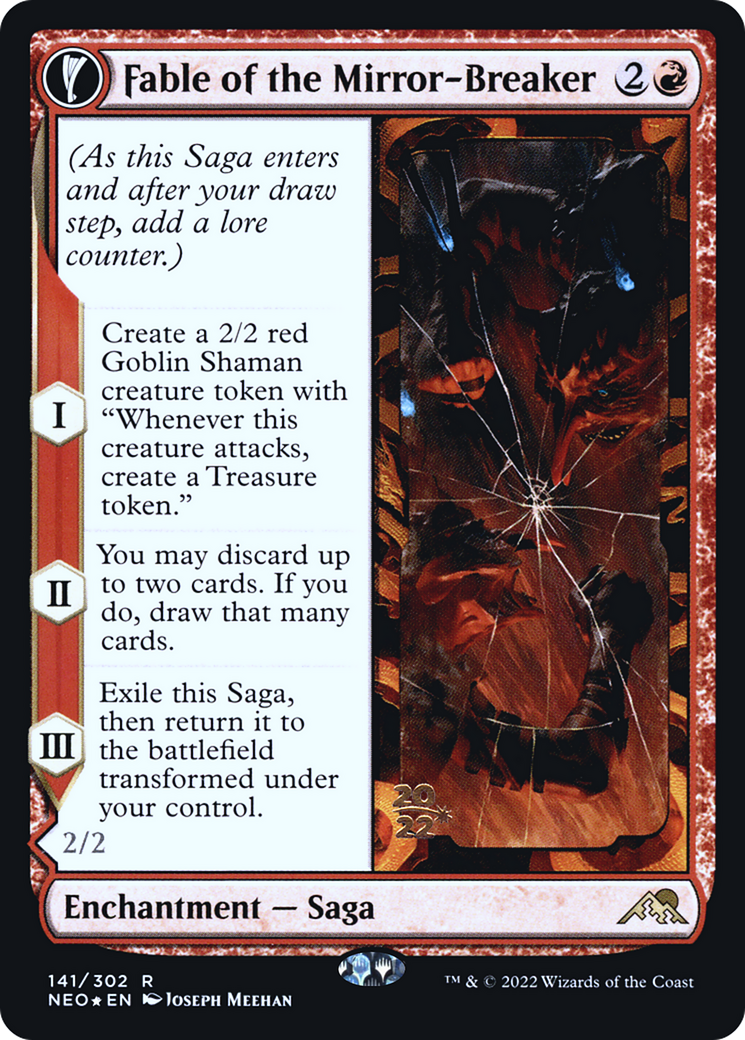 Fable of the Mirror-Breaker // Reflection of Kiki-Jiki (PRE-141) - Kamigawa: Neon Dynasty Promos: (fandfc, enchantment) Foil