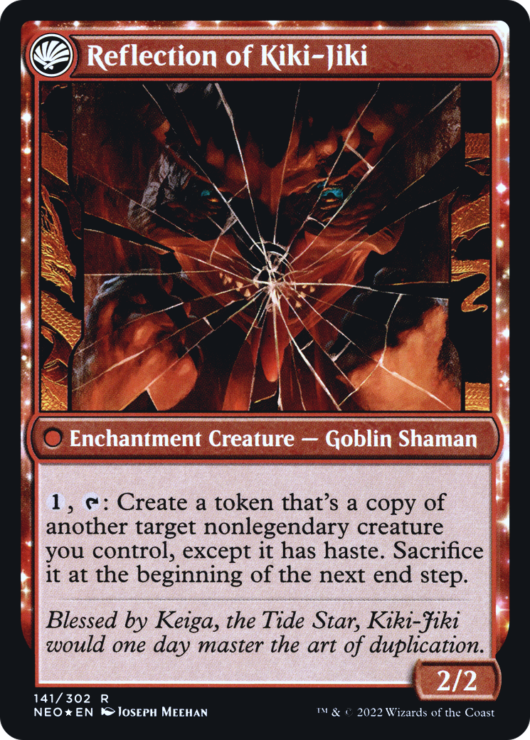 Fable of the Mirror-Breaker // Reflection of Kiki-Jiki (PRE-141) - Kamigawa: Neon Dynasty Promos: (fandfc, enchantment) Foil