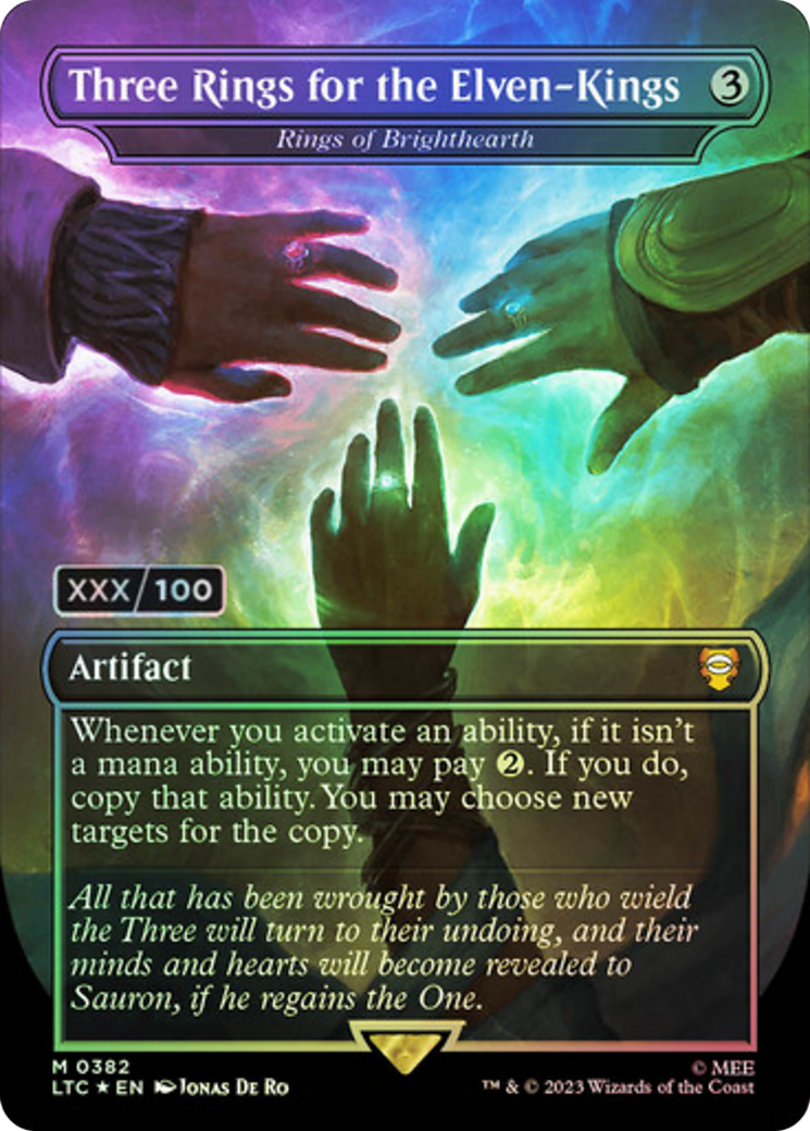 Rings of Brighthearth (LTC-382Z) - Tales of Middle-earth Commander / Three Rings for the Elven-Kings (Borderless) Foil