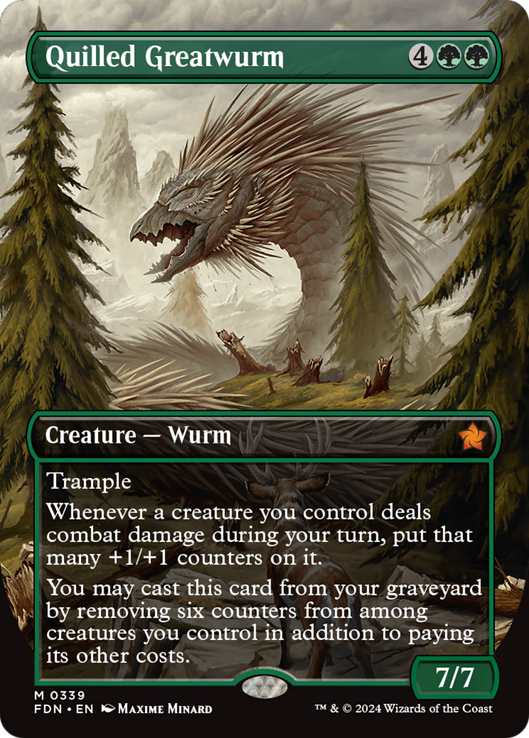 Quilled Greatwurm (Borderless) (FDN-339) - Foundations (Borderless) Foil