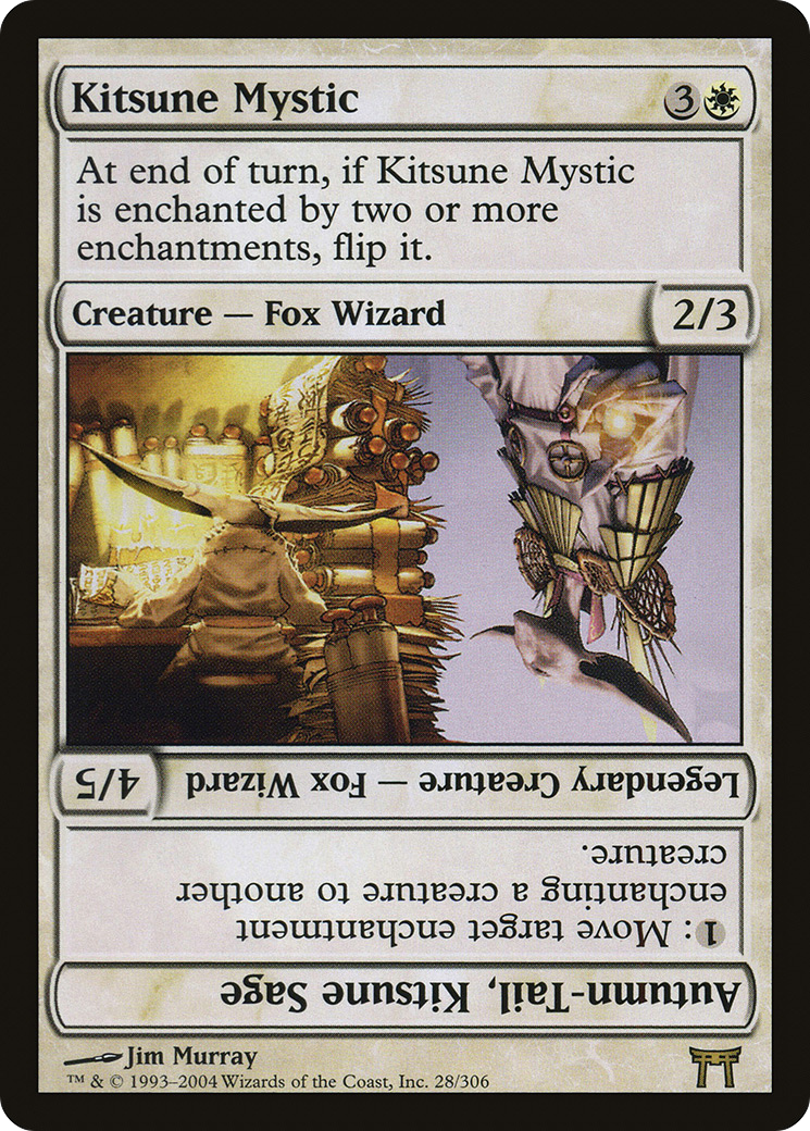 Kitsune Mystic // Autumn-Tail, Kitsune Sage (CHK-028) - Champions of Kamigawa Foil