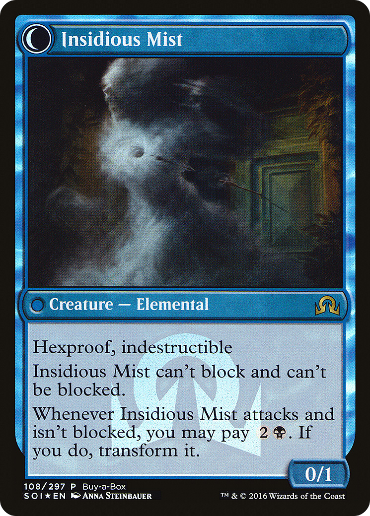 Elusive Tormentor // Insidious Mist (BABP-108) - Shadows over Innistrad Promos: (Double Faced Transform) Foil