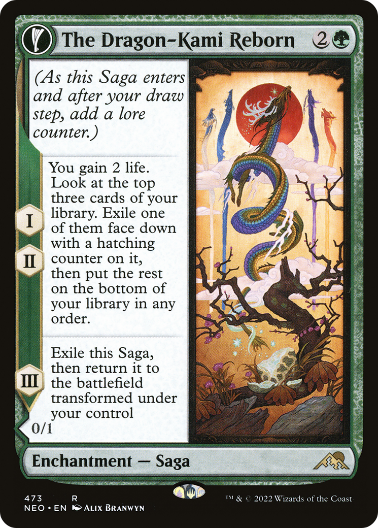 The Dragon-Kami Reborn // Dragon-Kami's Egg (NEO-473) - Kamigawa: Neon Dynasty: (Extended Art, fandfc, enchantment) Foil