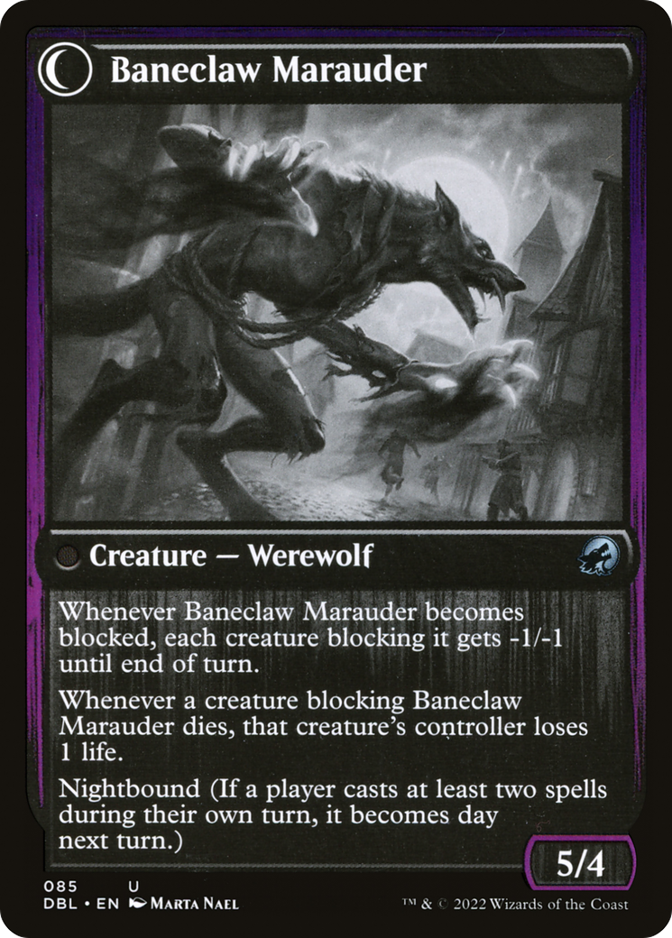Baneblade Scoundrel // Baneclaw Marauder (DBL-085) - Innistrad: Double Feature: (Double Faced Transform) Foil