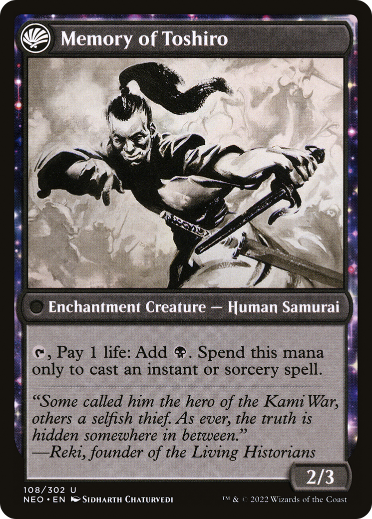 Life of Toshiro Umezawa // Memory of Toshiro (NEO-108) - Kamigawa: Neon Dynasty: (fandfc, enchantment) Foil