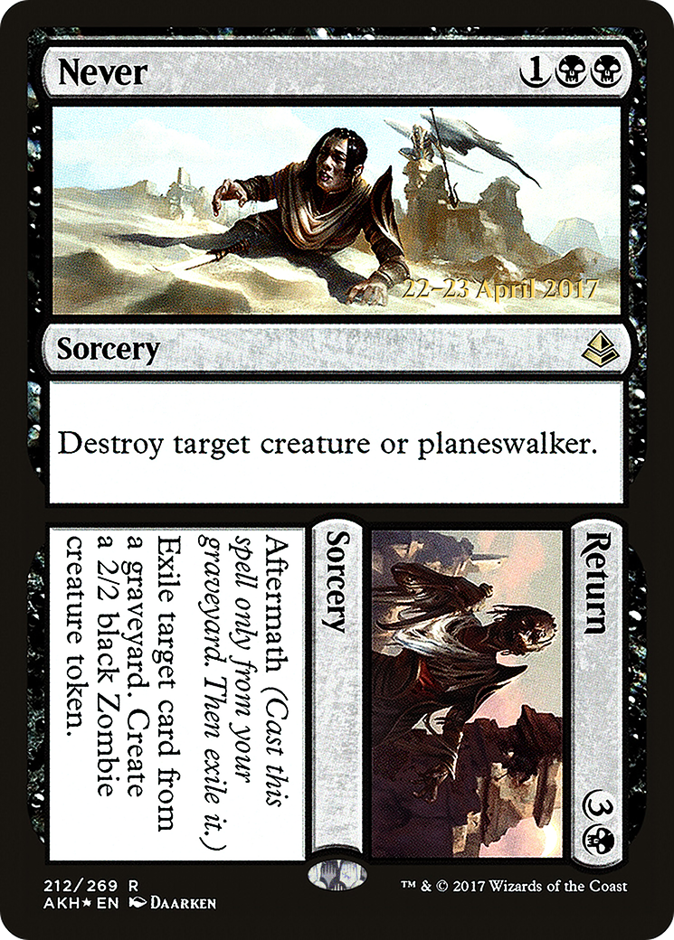 Never // Return (PRE-212S) - Amonkhet Promos Foil