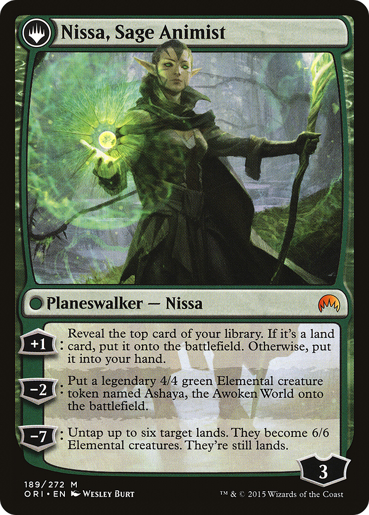 Nissa, Vastwood Seer // Nissa, Sage Animist (ORI-189) - Magic Origins: (originpwdfc) Foil